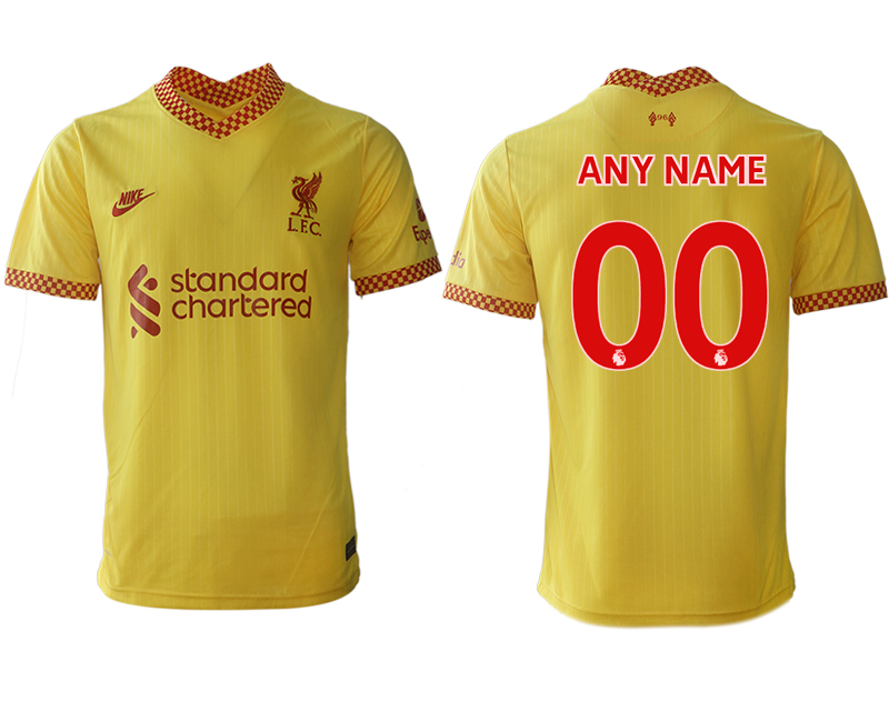Men 2021-2022 Club Liverpool Second away aaa version yellow customized Soccer Jersey->customized soccer jersey->Custom Jersey